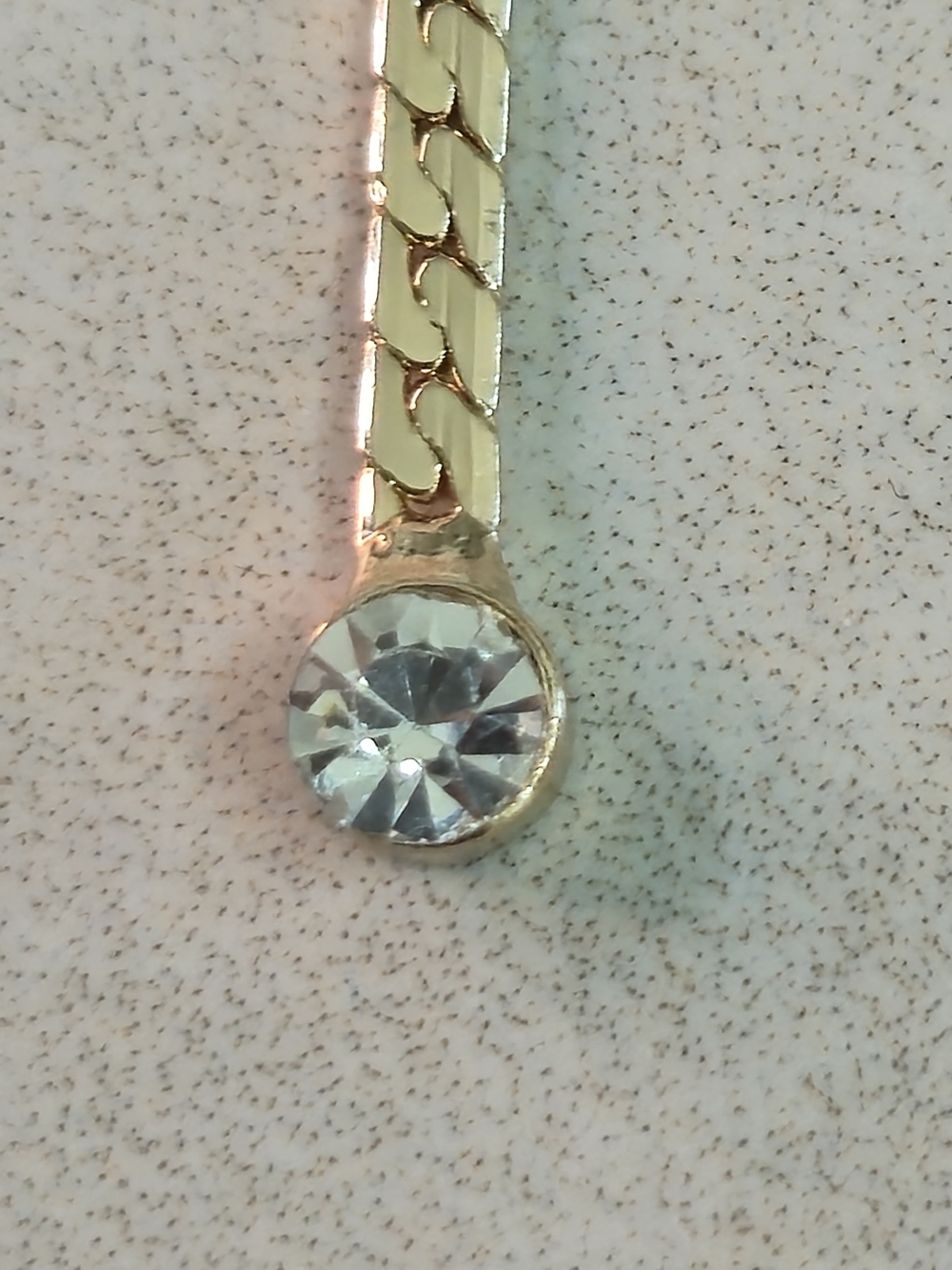 Gold Tone Rhinestone Lariat Y Necklace Long Drop Adjustable - Picture 6 of 6